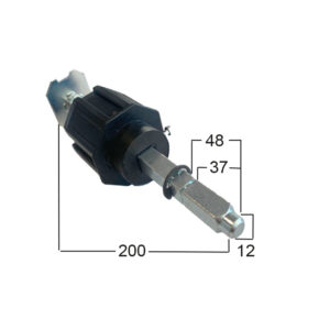 Calotta int. Reg. Con perno quadro mm.13, rib. Mm.12 e anello d’arresto