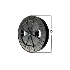 Puleggia pvc calotta liscia mm. 60 perno a filo