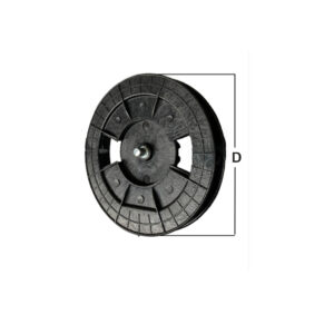 Puleggia pvc calotta liscia mm. 60 perno esterno
