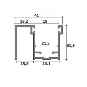 Guida in alluminio 31x41 con distanziale e spazzolino