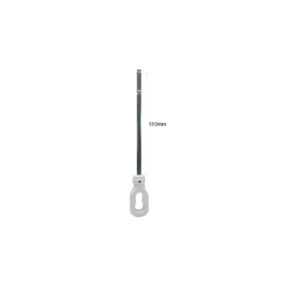 Anello di comando con occhiolo bianco in PVC - asta esagono mm. 7/ L. 180 mm.
