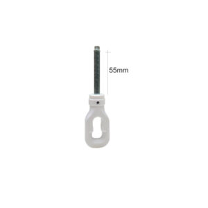 Anello di comando con occhiolo bianco in PVC - asta esagono mm. 7/ L. 55 mm