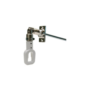 Snodo a 45° c/occh.placca cromata a 2 fori astina L 470 mm. - e mm.7