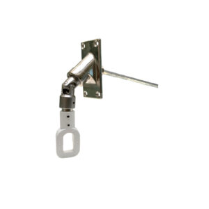 Snodo 90° c/occh. placca cromata 4 fori astina L 480 mm. - e mm.7