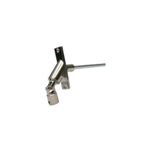 Snodo a 90° placca cromata a 2 fori astina L 490 mm. - e mm.7