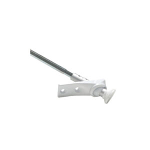 Snodo per asta con innesto sganciabile, placca in alluminio verniciato bianco - L. 520 mm.