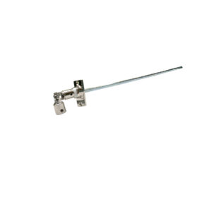 Snodo a 45° placca cromata a 2 fori astina L 470 mm. - e mm.7